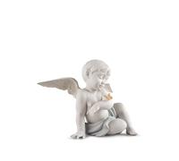 LLADRÓ Porcelain Figurine Angelic Moments. Classic Sculpture of Angel and Butterfly for Weddings