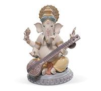 LLADRÓ Veena Ganesha Figurine. Porcelain Figure Figure.