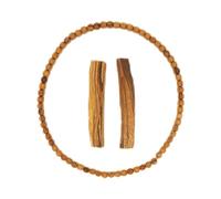 LLAMA 51 Palo Santo Necklace Handmade Peru + 2 Palo Santo Sticks. Highly Aromatic,Negative Energy Protection, Spiritually Cleansing. Wellness Gift Sustainable.