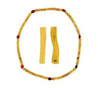LLAMA 51 Palo Santo Necklace with Huayruro seeds, Handmade Peru + 2 Palo Santo Sticks. Highly Aromatic, Negative Energy Protection, Spiritually Cleansing. Wellness Gift Sustainable