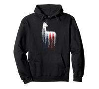 Llama Alpaca American Flag USA Drip Graffiti Lover Pullover Hoodie