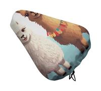 Llama Alpaca Bike Seat Cover Waterproof Oxford Fabric, Universal Adjustable Bicycle Saddle Cover with Drawstring Easy Install Protective Rain Dust Covers for Women Men
