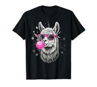 Llama Alpaca Bubble Gum Wearing Glasses T-Shirt