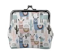 Llama Alpaca Cactus Print Compact Coin Purse Exquisite Kiss Lock Wallet Cute Mini Pouch Coins Cards Wallet