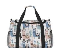 Llama Alpaca Cactus Print Large Capacity Hand Carry Bag for Women Foldable Carry On Tote for Airplane Travel