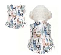Llama Alpaca Cactus Print Pet Breathable T-Shirt Skirt M