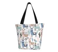 Llama Alpaca Cactus Print Summer Shoulder Bag Beach Crossbody Handbag Travel Shopping Gym Hiking Party Events