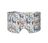 Llama Alpaca Cactus Printed Sleeping Blindfold, Padded Ear Warmer Mask, Adjustable Head Wrap, for Deep Relaxation