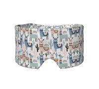 Llama Alpaca Cactus Printed Slumber Eye Shield, Reversible Sleep Gear, Light Blocking Headwrap, for Travel Comfort