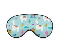 Llama Alpaca Cactus Sleeping Eye Mask Eye Shade with Adjustable Strap Blindfold for Airplane Travel