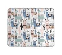 Llama Alpaca Cactus Thick Desk Pad Mouse Mat with Lock Stitch Edge, Stable Non-Slip Surface for Computer Use