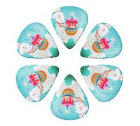 Llama Alpaca Cake Cactus 6 Pack Guitar Picks with Organizer Storage Box, Thin-Medium-Heavy Picks Handmade Plectrums Guitar Plectrums Bass Ukulele Picks Acoustic Guitar Lovers Gift