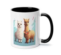 Llama Alpaca Ceramic Coffee Mug with Handle 11 Ounces, Porcelain Mug Coffee Cup Tea Mug Water Cup Ideal for Coffee,Tea,Latte,Cappuccino,Microwave & Dishwasher Safe Unique Gift Cup