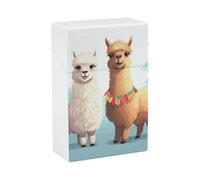 Llama Alpaca Cigarette Case, Plastic Waterproof Shockproof, Airtight Push Open Cigarette Box, Capacity King Size Cigarette Holder, Portable Cigarette Container for Outdoor Travel Camping Office
