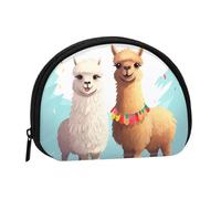 Llama Alpaca Coin Purse Personalized Coin Bag for Women Men Change Purse Small Wallets with Zipper Mini Shell Coin Pouch Outdoor Shopping Change Storage Bag Handbags Gifts