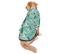 Llama Alpaca Green Print Dog Hoodie Pet Sweatshirt, Warm, Soft And Breathable Hooded Clothes For Medium To Large Dogs, Easy-To-Wear Design, For Winter And Fall