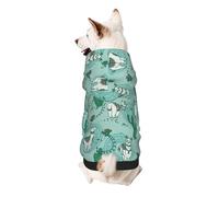 Llama Alpaca Green Print Dog Hoodie Sweatshirt For Small Dogs, Warm, Soft And Breathable Pet Clothes, Easy To Wear Jumper For Winter And Fall Warm