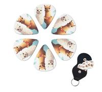 Llama Alpaca Guitar Picks 6 Pack 3 Different Thickness Celluloid Guitar Plectrums with Guitar Pick Holder Personalized Guitar Pick for Acoustic Guitar, Electric Guitar, Bass, Ukulele