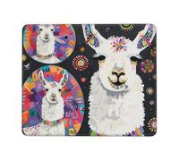 Llama Alpaca Printed Gaming Mouse Pad 12x10 Inches, Non-Slip Rubber Base Laptop Mousepad Desk Mat with Stitched Edges for Gamer, Office, Home
