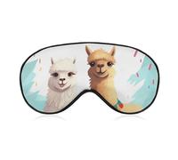 Llama Alpaca Sleep Mask,Adjustable Strap Sleeping Mask, Complete Light Blocking Sleep Shade Cover,Soft Breathable Comfortable Blindfold for Women and Men