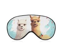 Llama Alpaca Sleep Mask for Women Men, Soft Eye Mask with Adjustable Strap for Sleeping, Light Blocking Travel Blindfold for Nap Comfortable Eye Cover for Home Office
