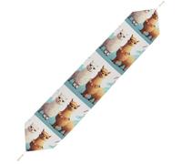 Llama Alpaca Table Runner for Dining Table, Short Plush Runners Washable & Durable Tablerunner Modern Home Decor for Wedding, Kitchen, Holiday 200*33cm