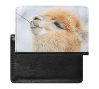 Llama Alpaca Women's Passport Protector, Men's Passport Protector, PU Travel Passport Protector for Women Men Worker 5.8 x 3.9 x 0.4 inch