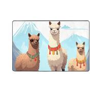Llama and Alpaca Area Rug Short Plush Ultra Soft Modern Throw Rugs Non Slip Washable Floor Mats Indoor Floor Stain Resistant Carpets for Living Room Bedroom Office Dorm Home Decor 4x6 Ft