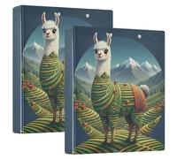 Llama Andean Mountains Collage Storage Binders with Pocket Cover 1 Pack 1.5 Inch Aesthetic Binder Home Travel Cards Storage Container 200 Sheets