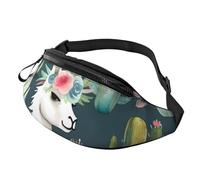 Llama Animal Alpaca Tropical Cactus Outdoor Sports Waist Bag & Casual Chest Pack, Adjustable Unisex Fanny Pack for Hiking/Running/Cycling