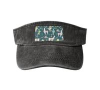 Llama Animal Alpaca Tropical Cactus Print Fashionable Hat for Sports Outdoor Activities Washed Baseball Cap Vintage Classic Black