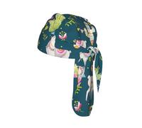 Llama animal alpaca tropical cactus Print Helmet Skull Cap Quick Dry Bike Headwrap Lightweight Breathable One Size Adult Modern Beanie