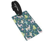 Llama Animal Alpaca Tropical Cactus Print Luggage Tag for Suitcases Cute Waterproof and Reusable Travel Bag Backpack Tags Gifts