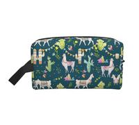 Llama Animal Alpaca Tropical Cactus Print Toiletry Bag for Men Travel Toiletry Bag, Spacious Capacity Cosmetic Bag for Women