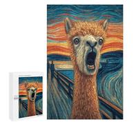 Llama Art Print, Scream Style Puzzle 1000 Teile Schwer Puzzle Spielzeug Lernspiel Impossible Herausforderungsspielzeug Für Erwachsene Kinder 1000 PCS
