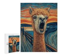 Llama Art Print, Scream Style Puzzle 1000 Teile Schwer Puzzle Spielzeug Lernspiel Impossible Herausforderungsspielzeug Für Erwachsene Kinder 500 PCS