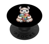 Llama Autism Awareness Puzzle Heart Neurodiversity Support PopSockets Adhesive PopGrip