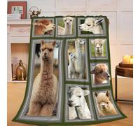 Llama Blanket Soft Cozy Alpaca Animal Throw Blanket Gift for Women Girls Super Plush Warm Llama Stuff Lightweight Fleece Flannel Gift Blankets for Kids Adults 50"X40"