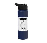 Llama Bruh Funny Meme Alpaca Sarcasm Humor Llama Lover Stainless Steel Insulated Water Bottle