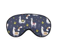 Llama Cactus and Hand Sleep Mask Soft Blindfold Portable Eye Mask with Adjustable Strap for Men Women