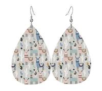 Llama Cactus Drop Earrings For Women, Artistic Star Earrings, Contemporary Dangle Jewelry For Parties And Social