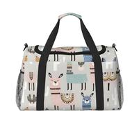 Llama Cactus Print Duffel Bag for Travel Weekender Overnight Carry On Bag Women Men Gym Luggage Bag Carry on