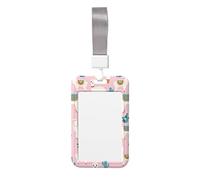 Llama Cactus Print Id Badge Holder Sliding Card Holder Vertical Card Protector Cover Case Teacher Lanyard for Office Women Men