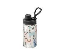Llama Cactus Print Insulated Water Bottle with Handle, Double Wall Stainless Steel Water Bottles with Mouth