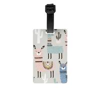 Llama Cactus Print PVC Luggage Tag Versatile ID Holder for Strollers and Bags Practical Travel Accessory Multi-Use