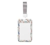 Llama Cactus Printed Id Card Badge Holder with Neck Strap Waterproof Name Card Holder Plastic Vertical Sleeve Pocket