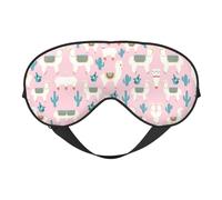 Llama Cactus Printing Reversible Design Sleep Mask, Ideal for Camping, Meditation & Shifts, Snug Fit,No Light Leakage
