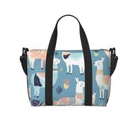 Llama Cartoon Pattern Crossbody Travel Bag - Water-Resistant Carry-On Handbag, Large Capacity Gym Bag