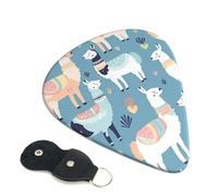 Llama Cartoon Pattern Guitar Picks 6-Pack - Pick Set (0.46mm / 0.71mm / 0.96mm) Suitable For Guitar And Ukulele Playing