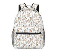 Llama Cartoon Pattern Print Casual Daily Bookbag, 20 * 29 * 40cm Durable Basic Backpack For Travel And Vacation Classics Daypack